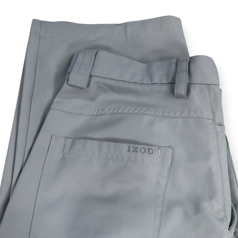 IZOD PerformX Golf Pants Mens 32x32 Gray Slim Fit Flat Front Performance